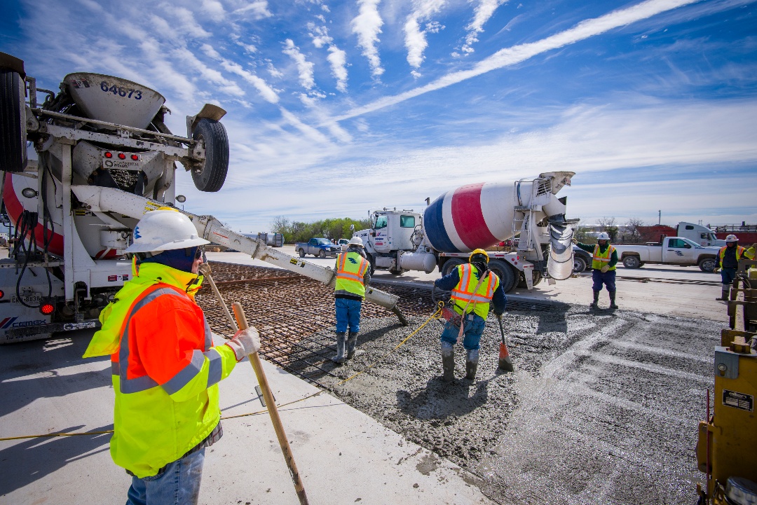 Construction work outside Bayport Container Terminal
